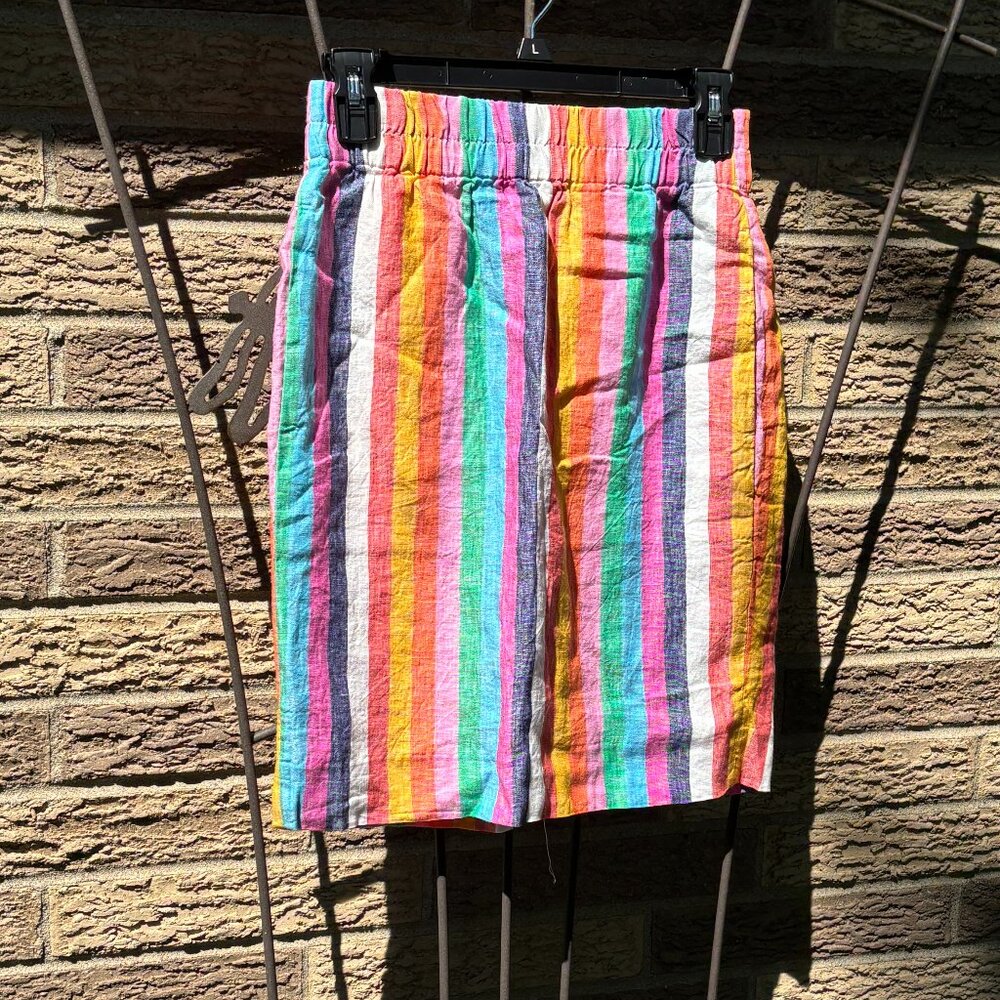 J.Crew Linen striped mini/pencil skirt, size XXS